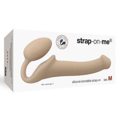 Женский страпон Strap-On-Me Silicone Bendable Strap-On М телесный 15,6 см - основное фото