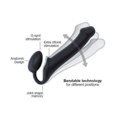 Женский страпон Strap-On-Me Silicone Bendable Strap-On М телесный 15,6 см - основное фото