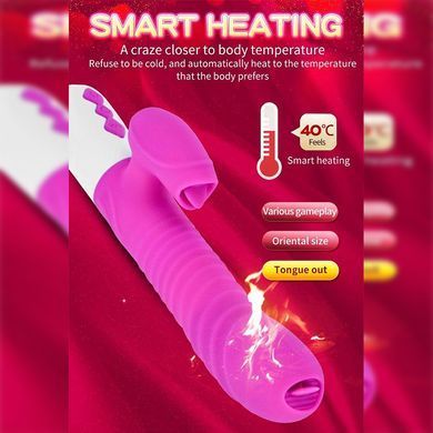 Rabbit-вібратор з підігрівом, ротацією пульсацією Boss of Toys Boss Series Function and Thrusting Function / Heating 63-00039 рожевий 22,5 см - основне фото