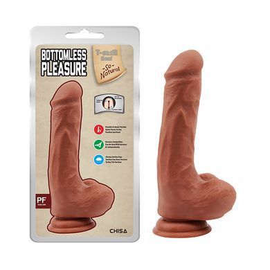 Реалистичный фаллоимитатор на присоске Chisa Novelties Bottomless Pleasure мулатный 20 см - основное фото