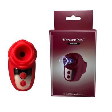 Вібратор на палець у вигляді троянди Passion Play Finger Finger Sucker червоний 5,3 см - основне фото