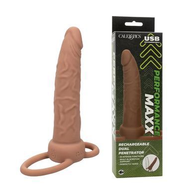 Насадка для двойного проникновения California Exotic Novelties Performance Maxx Rechargeable Dual Penetrator коричневая - основное фото