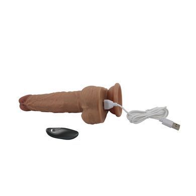 Реалістичний вібратор з пульсацією на присосці Lybaile Pretty Love Jonathan коричневий 21 см - основне фото