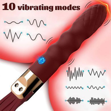 Вібратор-флогер Boss of Toys Virbating Flogger бордовий 18 см - основне фото