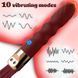 Вібратор-флогер Boss of Toys Virbating Flogger бордовий 18 см - додаткове фото