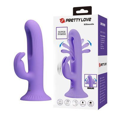 Rabbit-вібратор з рухомою частиною в корпусі Lybaile Pretty Love Killmoulis бузковий 17,5 см - основне фото