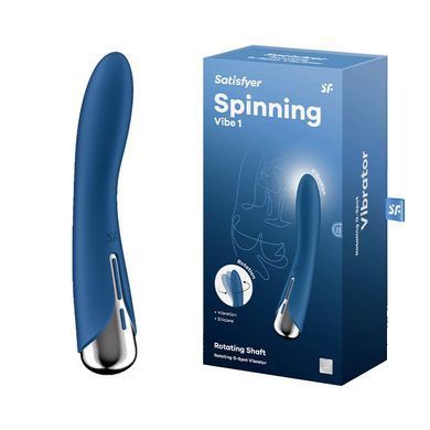 Класичний вібратор з ротацією Satisfyer Spinning Vibe 1 синій 17,5 см - основне фото