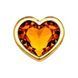 Анальна пробка EGZO Gold Heart Plug S золотиста із золотистим кристалом 7 см - додаткове фото