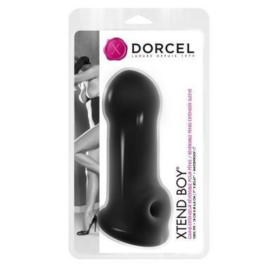 Удлиняющая и утолщающая насадка на член Dorcel Xtend Boy чёрная 18 см - основное фото