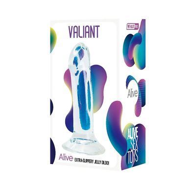 Реалистичный фаллоимитатор Alive Valiant Jelly Dildo на присоске прозрачный 18 см - основное фото