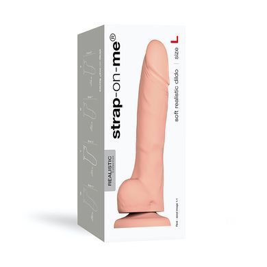 Реалистичный фаллоимитатор Strap-On-Me Soft Realistic Dildo Vanilla L на присоске телесный 19 см - основное фото