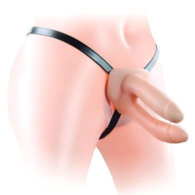 Подвійний порожнистий страпон Lovetoy Unisex Hollow Strap On тілесний 13,5 см - основне фото