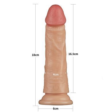 Реалістичний вібратор на присосці Lovetoy 7'' Vibrating Power Basics Cock тілесний 18 см - основне фото