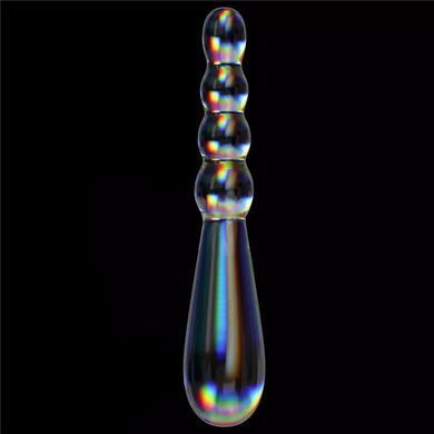 Двусторонний стеклянный фаллоимитатор Lovetoy Twilight Gleam Glass Dildo Rising Ripples прозрачный 19 см - основное фото