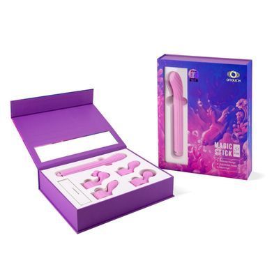Вібратор з насадками Otouch Magic Stick S1 Plus рожевий 21,5 см - основне фото
