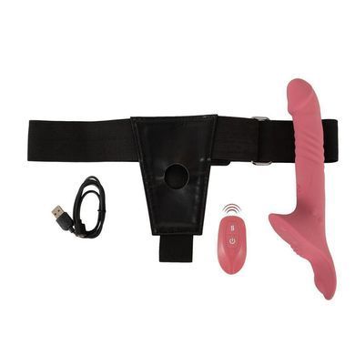 Вібрострапон зі стимуляцією клітора You2Toys Strap-On Set рожевий 26,2 см - основне фото