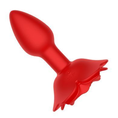 Анальна пробка з вібрацією та ротацією Boss of Toys Rose Rotating Anal Plug червона 11,2 см - основне фото