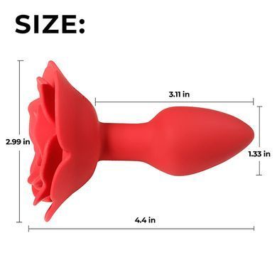 Анальна пробка з вібрацією та ротацією Boss of Toys Rose Rotating Anal Plug червона 11,2 см - основне фото