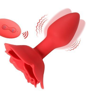 Анальна пробка з вібрацією та ротацією Boss of Toys Rose Rotating Anal Plug червона 11,2 см - основне фото