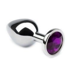 Анальна пробка Crystal Anal Plug S Silver Metal Amethyst срібляста з фіолетовим кристалом 7,5 см - основне фото