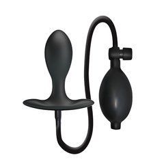 Надувна анальна пробка зі зміщеним центром ваги Lybaile Pretty Love Inflatable Anal Plug чорна 9,1 см - основне фото