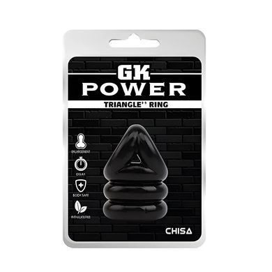 Потрійне ерекційне кільце Chisa Novelties Triangle++ Ring чорне - основне фото