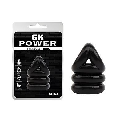 Потрійне ерекційне кільце Chisa Novelties Triangle++ Ring чорне - основне фото