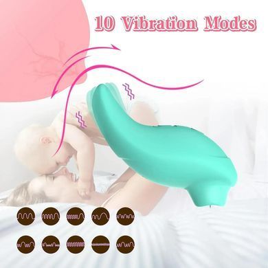 Кліторальний вібратор з язичком Every Night Toys Jen зелений 11 см - основне фото