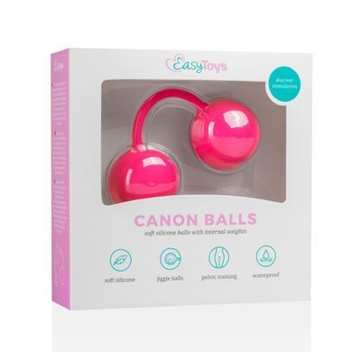 Вагинальные шарики со смещённым центром тяжести Easytoys Canon Balls Pink розовые - основное фото