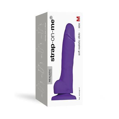 Реалістичний фалоімітатор Strap-On-Me Soft Realistic Dildo Violet М на присосці фіолетовий 18 см - основне фото