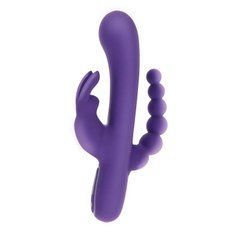 Rabbit-вібратор з анальним відростком ToyJoy Triple Pleasure Vibrator фіолетовий 21,5 см - основне фото