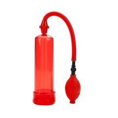 Вакуумна помпа з насосом-грушою California Exotic Novelties Optimum Series FireMan's Pump червона 19 см - основне фото