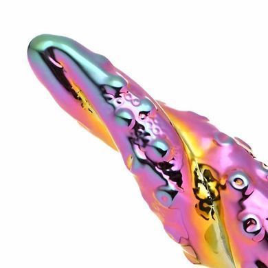 Скляний фентезійний фалоімітатор Creature Cocks Enchanting Rainbow Glass Dildo різнокольоровий 16 см - основне фото