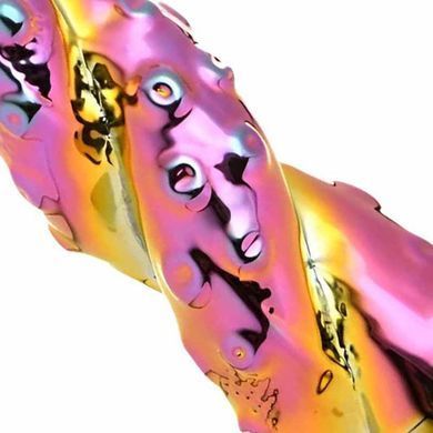 Скляний фентезійний фалоімітатор Creature Cocks Enchanting Rainbow Glass Dildo різнокольоровий 16 см - основне фото