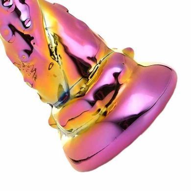 Скляний фентезійний фалоімітатор Creature Cocks Enchanting Rainbow Glass Dildo різнокольоровий 16 см - основне фото