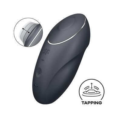Клиторальный вибратор с пульсацией Satisfyer Tap&Climax 1 чёрный 11 см - основное фото