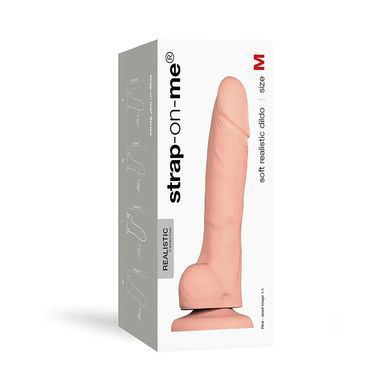 Реалістичний фалоімітатор Strap-On-Me Soft Realistic Dildo Violet М на присосці тілесний 18 см - основне фото