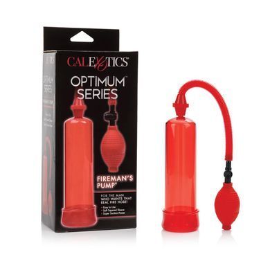 Вакуумная помпа с насосом-грушей California Exotic Novelties Optimum Series FireMan's Pump красная 19 см - основное фото