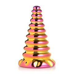 Скляний фентезійний фаллоімітатор Creature Cocks Twilight Rainbow Glass Dildo різнокольоровий 16 см - основне фото