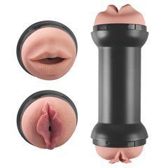 Двухсторонний мастурбатор Lovetoy Training Master Double Side Stroker Mouth and Pussy телесный - основное фото