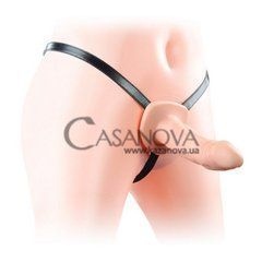 Пустотілий реалістичний страпон Lovetoy Unisex Hollow Strap On тілесний 19 см - основне фото