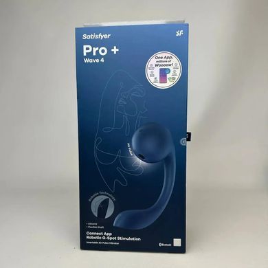 Вагінально-кліторальний смарт-вібратор Satisfyer Pro+ Wave 4, синій, 22,7 см - основне фото