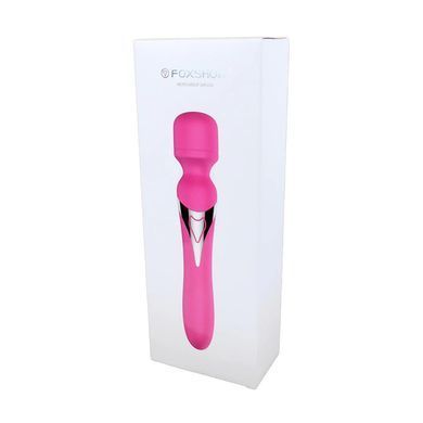 Двосторонній вібратор з пульсацією Foxshow Silicone Dual Massager Pulsator USB 7+7 Function рожевий 22,6 см - основне фото