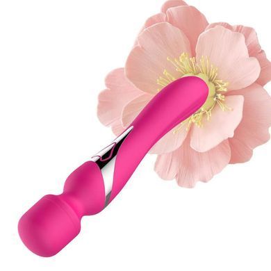 Двосторонній вібратор з пульсацією Foxshow Silicone Dual Massager Pulsator USB 7+7 Function рожевий 22,6 см - основне фото