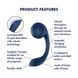 Вагінально-кліторальний смарт-вібратор Satisfyer Pro+ Wave 4, синій, 22,7 см - додаткове фото