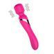 Двосторонній вібратор з пульсацією Foxshow Silicone Dual Massager Pulsator USB 7+7 Function рожевий 22,6 см - додаткове фото
