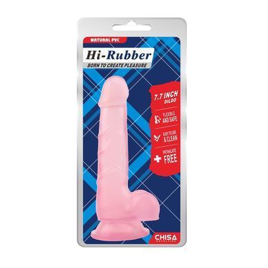 Реалістичний фалоімітатор на присосці Chisa Novelties Hi-Rubber 7.7" Dildo рожевий 19,5 см - основне фото