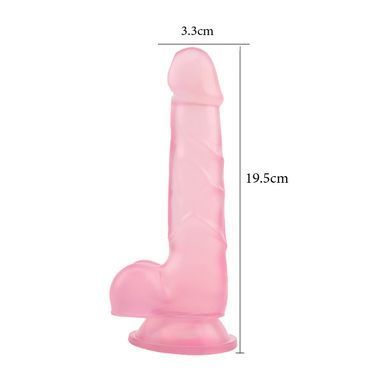 Реалістичний фалоімітатор на присосці Chisa Novelties Hi-Rubber 7.7" Dildo рожевий 19,5 см - основне фото