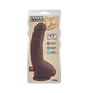 Реалистичный фаллоимитатор на присоске Chisa Novelties Carnal Pleasure коричневый 23,5 см - основное фото