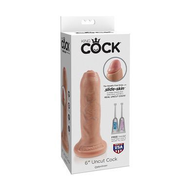 Реалістичний фалоімітатор з рухомою крайньою плоттю Pipedream King Cock 6&rdquo; Uncut Cock тілесний 16,5 см - основне фото